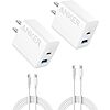 [Prime] $12.34*: 2-Pack Anker 20W Dual Port USB Wall Charger w/ 5' USB-C Cable at Amazon