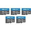 $37.86*: 5-Pack 128GB PNY Elite U1 Rated V10 A1 microSDXC Memory Cards at Amazon