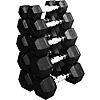 $94.29: 150-Lb Fitivids Coated Rubber Hex Dumbbell Weight Set (5 - 25 lb Pairs) at Amazon