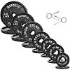 $249.99: 255-Lb Fitvids Olympic Cast Iron 2-Inch Weight Plates for Strength Training &amp;amp; Weightlifting Set at Amazon