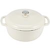 $27.70: 6-Qt Amazon Basics Cast Iron Dutch Oven Pot with Lid (White) at Amazon