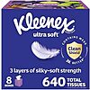 [S&amp;amp;S] $14.77: 2 &times; 8-Pack 80-Count Kleenex Ultra Soft Facial Tissues ($7.38 each) at Amazon