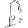 $93.99*: Moen Essie Pull-down Kitchen Faucet w/ Soap Dispenser (Spot Resist Stainless) at Amazon