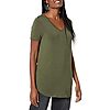 $3.56: Amazon Essentials Womens Relaxed-Fit Short-Sleeve V-Neck Tunic at Amazon