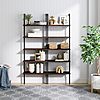 [Nathan James] Set of 2 Theo 5-Shelf Wood Modern Bookcases, Dark Walnut Brown/B…