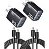 INIU 30W GaN Mini USB Wall Charger with 2 USB-C Cables