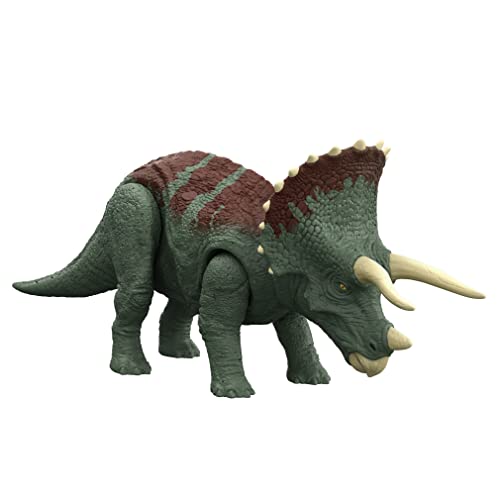 Jurassic World Dominion Roar Strikers Triceratops Dinosaur Action Figure with Roaring Sound and Attack Action $8.99 - Amazon