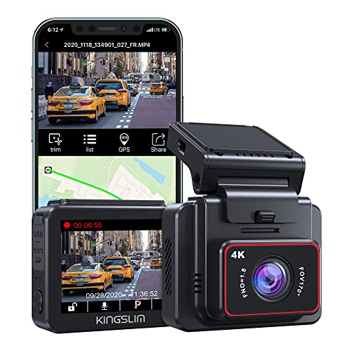 Kingslim D5-4K Dash Cam with WiFi $68.84 - Amazon