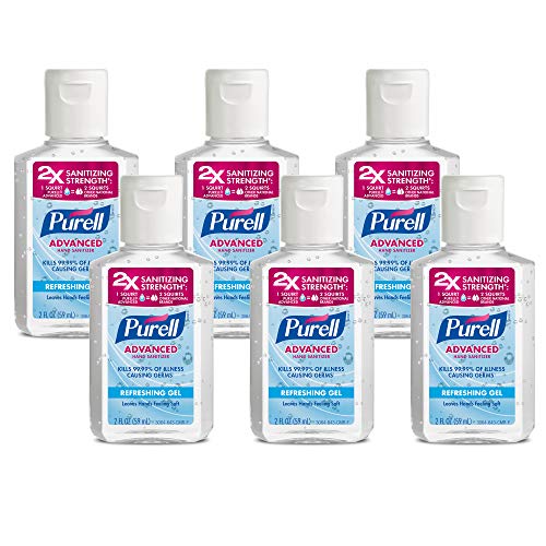 Purell Advanced Hand Sanitizer Refreshing Gel, Clean Scent, 2 fl oz Travel Size Flip Cap Bottle (Pack of 6) – 3155-04-EC $10.79 - Amazon