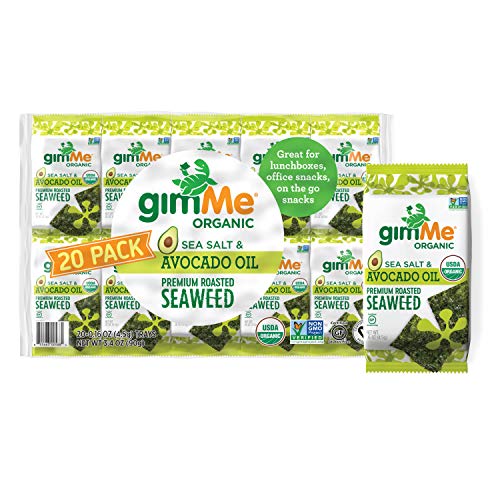 gimMe Organic Roasted Seaweed Sheets - Sea Salt & Avocado Oil - 20 Count $13.47 or $12.80 /w S&S - Amazon