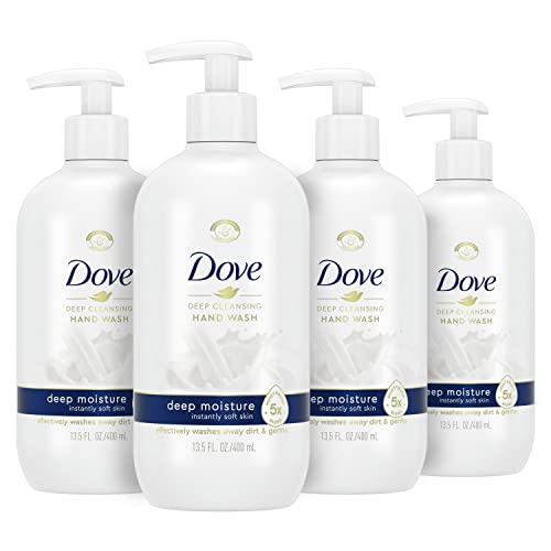 Dove Deep Moisture Hand Wash For Clean and Softer Hands Cleanser That Washes Away Dirt 13.5 oz 4 Count - $10.53 or $9.87 /w S&S - Amazon