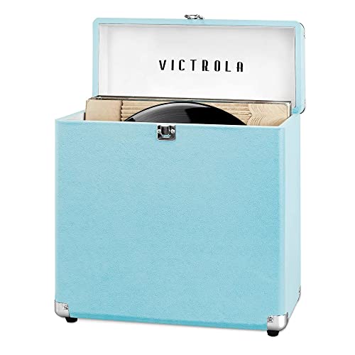 Victrola Vintage Vinyl Record Storage and Carrying Case, Turquoise - $34.99 + F/S - Amazon