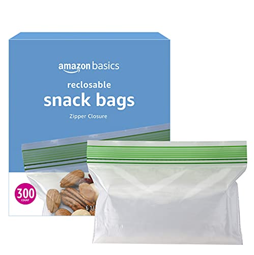 Amazon Basics Snack Storage Bags, 300 Count (Previously Solimo) - $6.74 or $6.40 /w S&S - Amazon