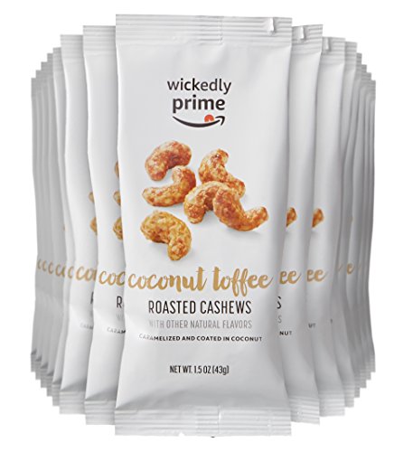 Amazon Brand - Wickedly Prime Roasted Cashews, Coconut Toffee, Snack Pack, 1.5 Ounce (Pack of 15) - $15.99 or $15.19 /w S&S - Amazon