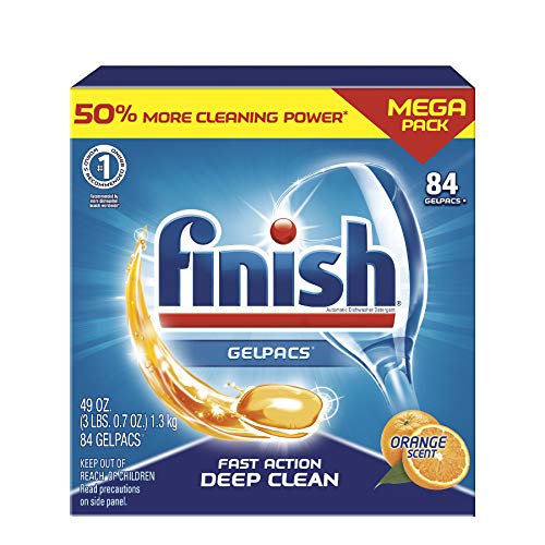 Finish Gelpacs Dishwasher Detergent, Orange Scent, 84 Count - $9.44 - Amazon