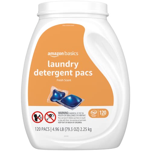 Amazon Basics Laundry Detergent Pacs, Fresh Scent, 120 Count (Previously Solimo) - $13.93 /w S&S - Amazon