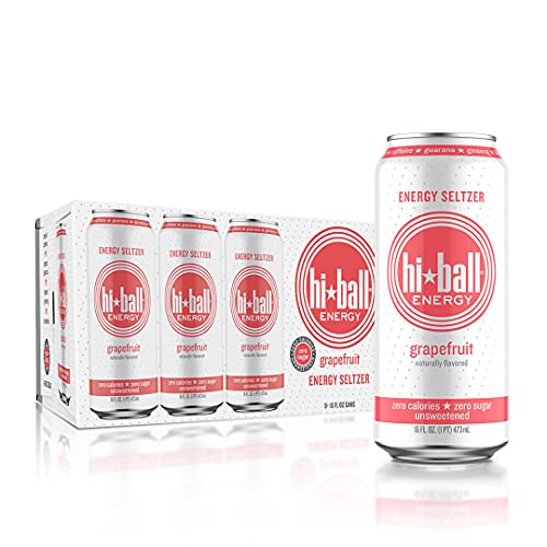 Hiball Energy Seltzer Water (16 Fl Oz Pack of 8), Grapefruit - $15.59 /w S&S - Amazon