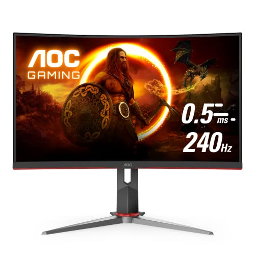 AOC C27G2Z 27" Curved Frameless Ultra-Fast Gaming Monitor, FHD 1080p, 0.5ms 240Hz - $203.99 + F/S - Amazon