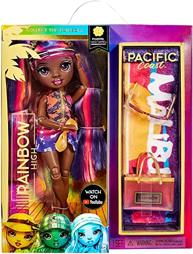 Rainbow High Pacific Coast Phaedra Westward- Sunset (Purple) Fashion Doll with 2 Designer Outfits, Pool Accessories Playset, Interchangeable Legs - $12.99 - Amazon