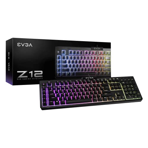 EVGA Z12 RGB Gaming Keyboard, RGB Backlit LED, 5 Programmable Macro Keys, Dedicated Media Keys, Water Resistant, 834-W0-12US-KR - $14.99 - Amazon