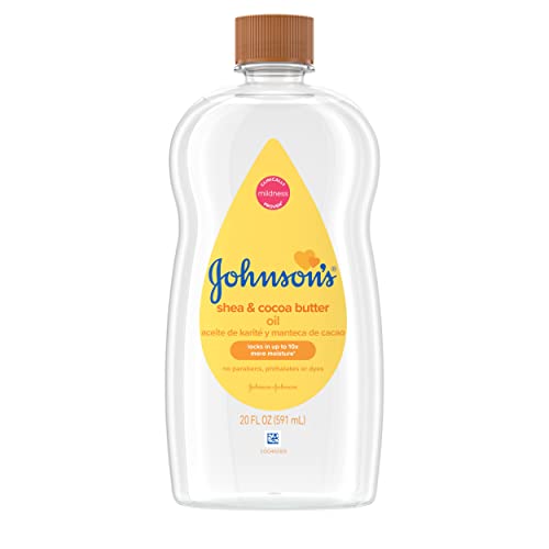 Johnson's Baby Oil, Mineral Oil Enriched with Shea & Cocoa Butter to Prevent Moisture Loss, Hypoallergenic, 20 fl. oz - $3.17 /w S&S - Amazon