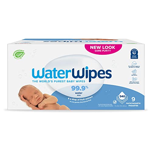 WaterWipes Biodegradable Original Baby Wipes, 540 Count (9 packs) - $21.55 /w S&S + F/S - Amazon