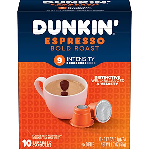 Dunkin’ Espresso Bold Roast Coffee, 40 Count Capsules for Espresso Machines - $18.14 /w S&S + F/S - Amazon