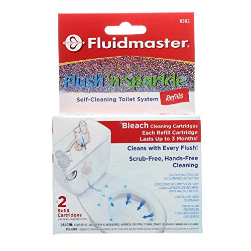 Fluidmaster 8302P8 Flush 'n Sparkle Automatic Toilet Bowl Cleaning System Bleach Replacement Cartridge Refills, 2-Pack - $2.24 /w S&S - Amazon