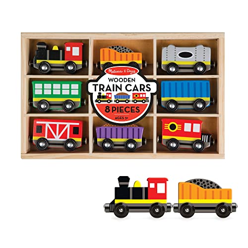 Melissa & Doug Wooden Train Cars (8 pcs) - $13.49 - Amazon