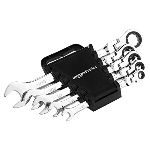Amazon Basics Flexible Ratcheting Wrench Set - SAE, 5-Piece - $13.34 - Amazon