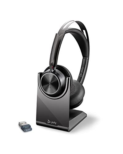 Plantronics by Poly Voyager Focus 2 UC Wireless Headset with Microphone & Charge Stand - $104.99 + F/S - Amazon