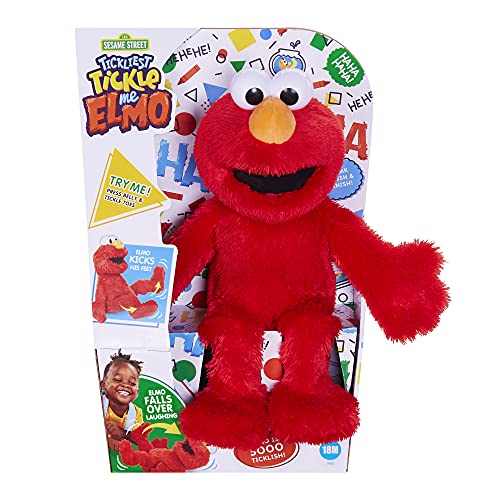 Sesame Street Tickliest Tickle Me Elmo, Laughing, Talking, 14-Inch Elmo Plush Toy - $15.99 - Amazon