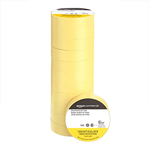 Vinyl Electrical Tape, 3/4 in x 60 ft x 0.007in (19 mm