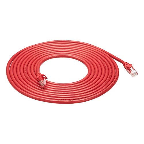 Amazon Basics Snagless RJ45 Cat-6 Ethernet Patch Internet Cable - 15-Foot, Red, 5-Pack - $9.90 - Amazon