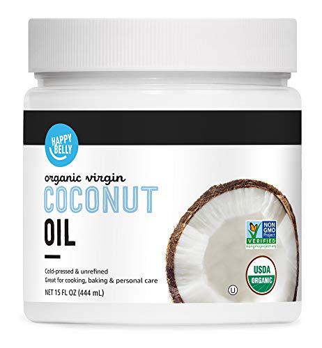 Amazon Brand - Happy Belly Organic Virgin Coconut Oil, 15 Fl Oz - $4.76 /w S&S - Amazon