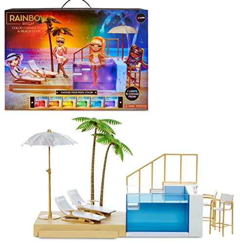 Rainbow High Color Change Pool & Beach Playset : 7-in-1 Light-Up-Multicolor Changing Pool - $19.91 - Amazon