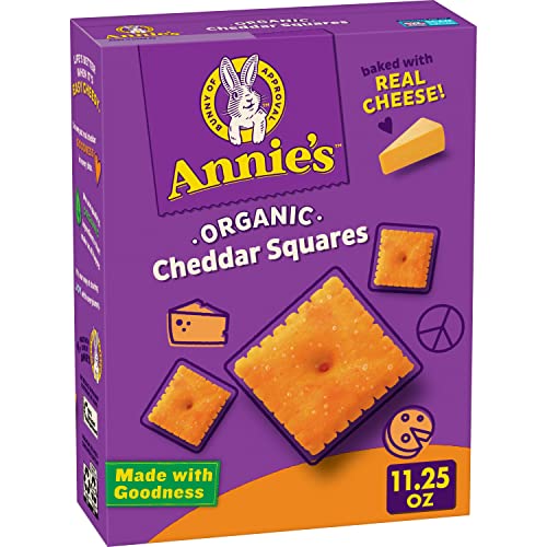 Annie's Organic Cheddar Squares Baked Snack Crackers, 11.25 oz - $4.17 - Amazon