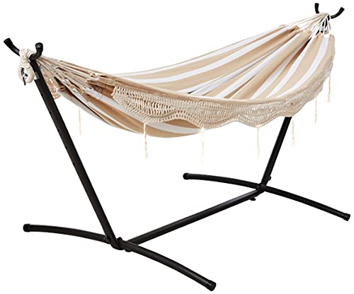 Amazon Basics Double Hammock with 9-Foot Space Saving Steel Stand and Carrying Case, 450 lb Capacity - $68.99 + F/S - Amazon