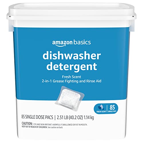 Amazon Basics Dishwasher Detergent Pacs, Fresh Scent, 85 Count (Previously Solimo) - $10.07 /w S&S - Amazon