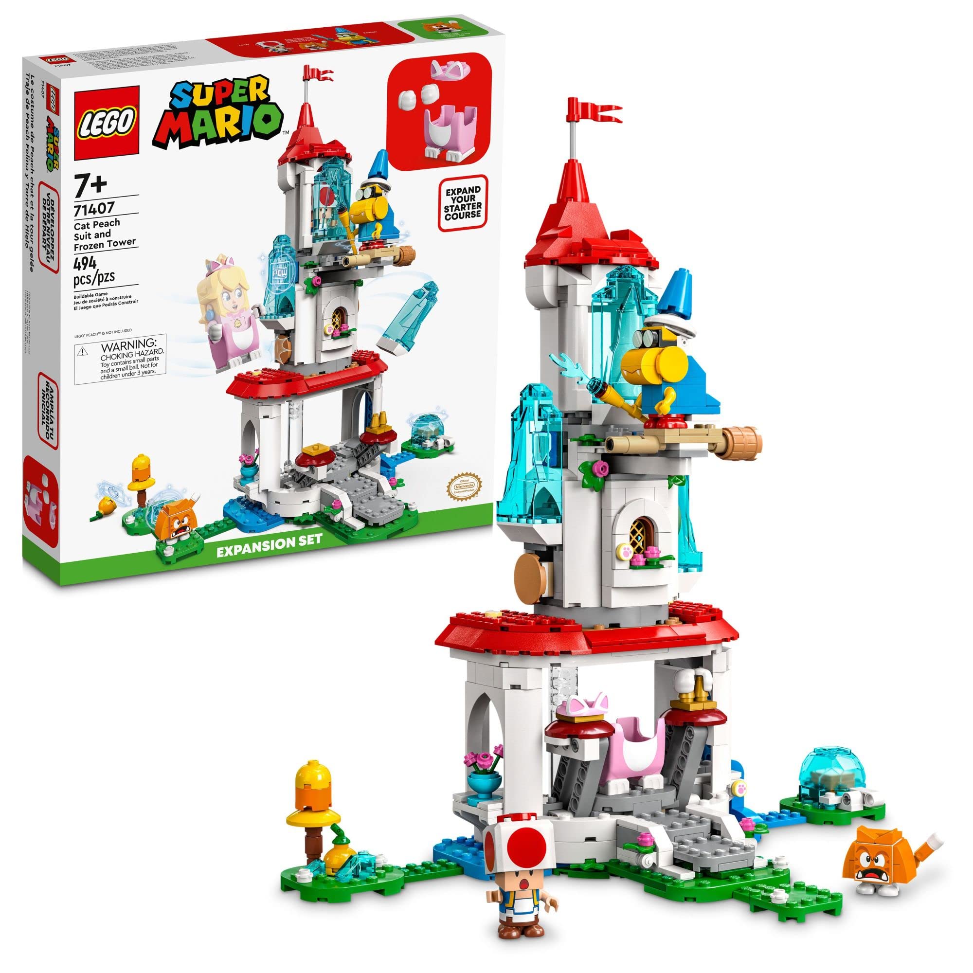 $45.00: LEGO Super Mario Cat Peach Suit and Frozen Tower Expansion Set 71407