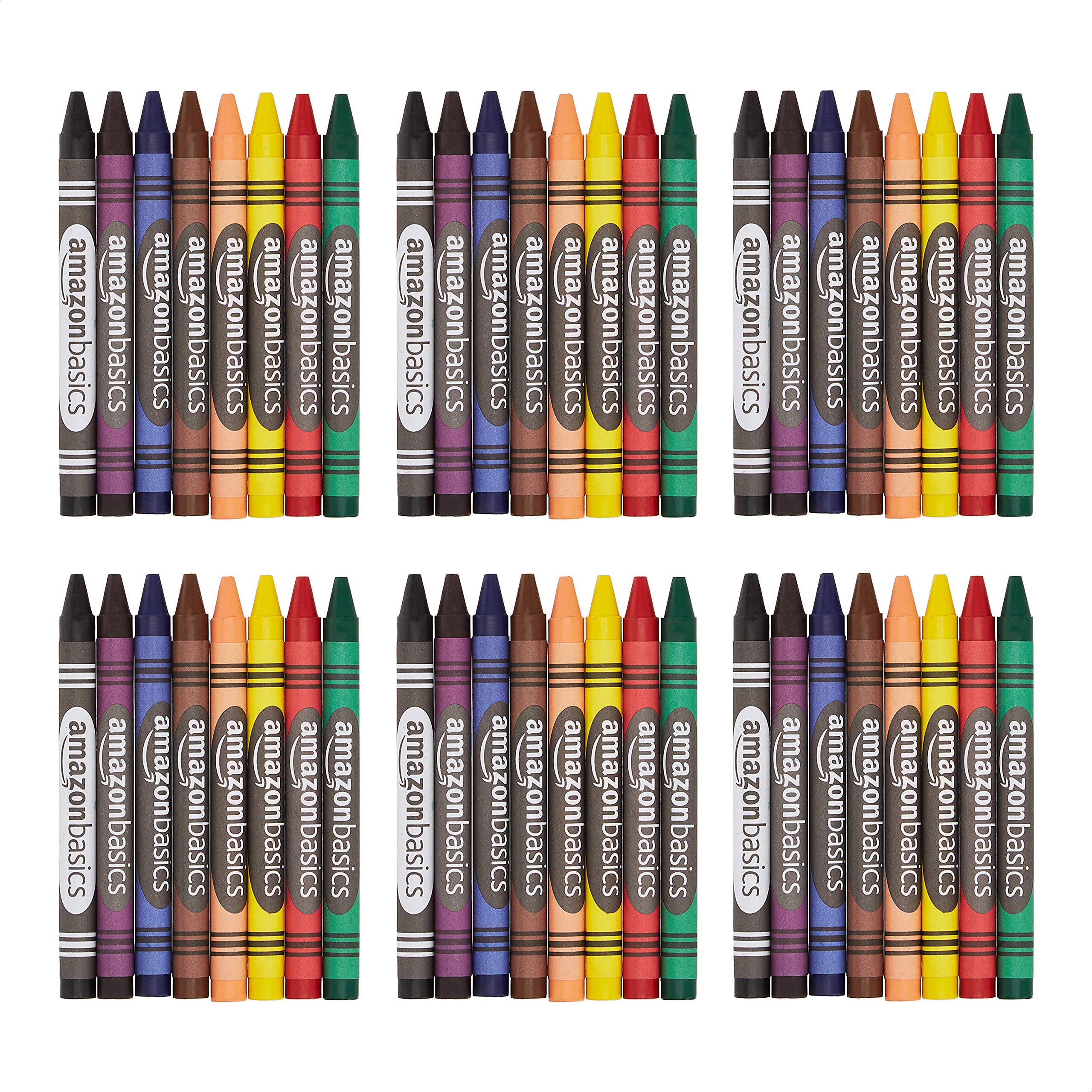 4.05 Amazon Basics Washable Crayons 8 Assorted Colors, 6Pack