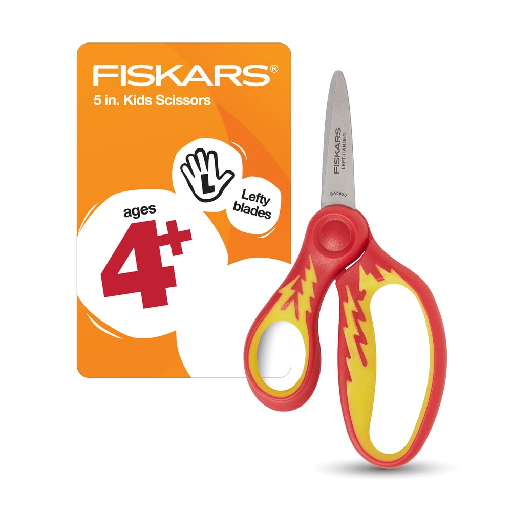 $2.47: Fiskars 5" Left-Handed Softgrip Pointed-Tip Scissors for Kids 4-7