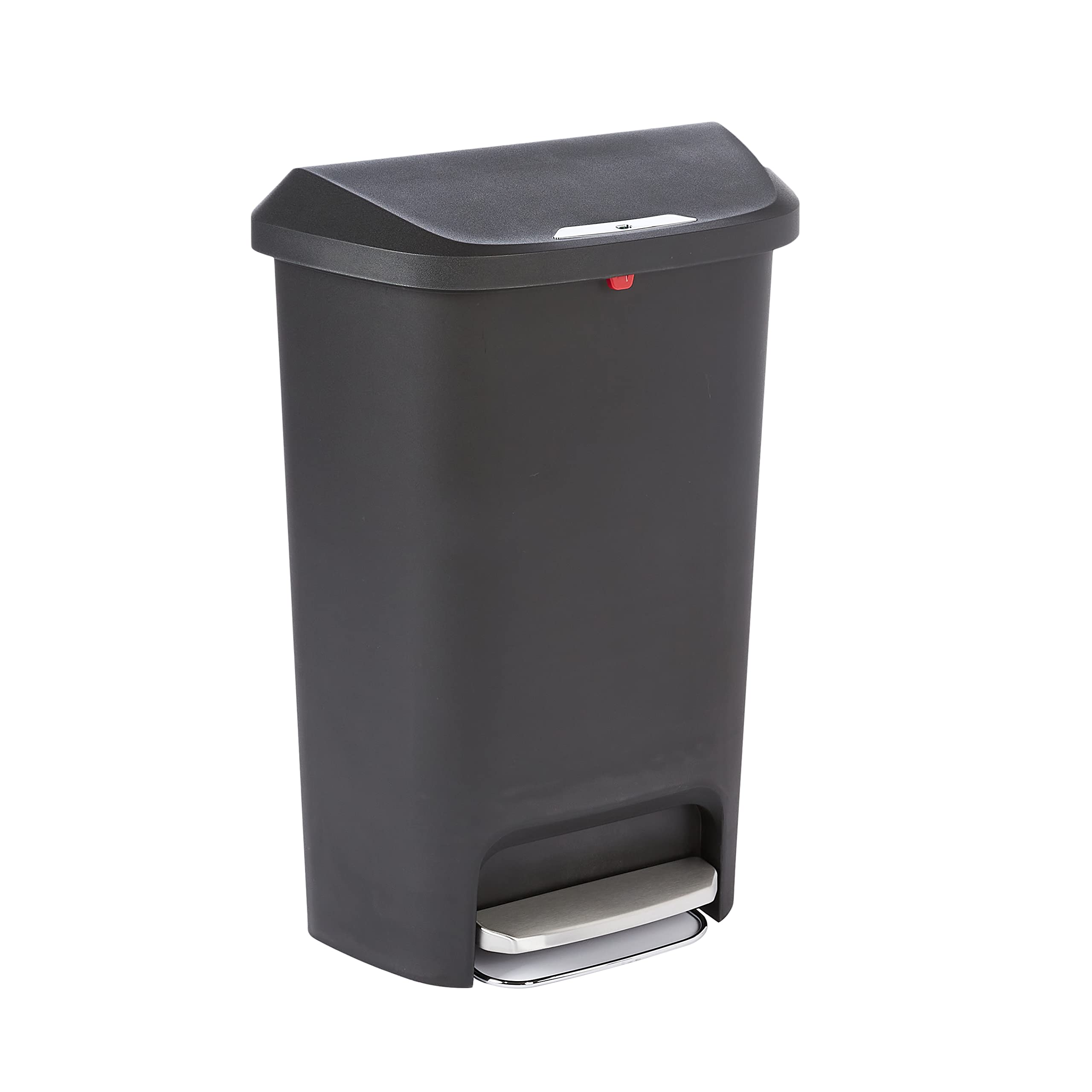 $28.00: Amazon Basics Tall Kitchen Plastic Rectangular Trash Can with Steel Pedal, Black, 50 Liters (Prime Members)