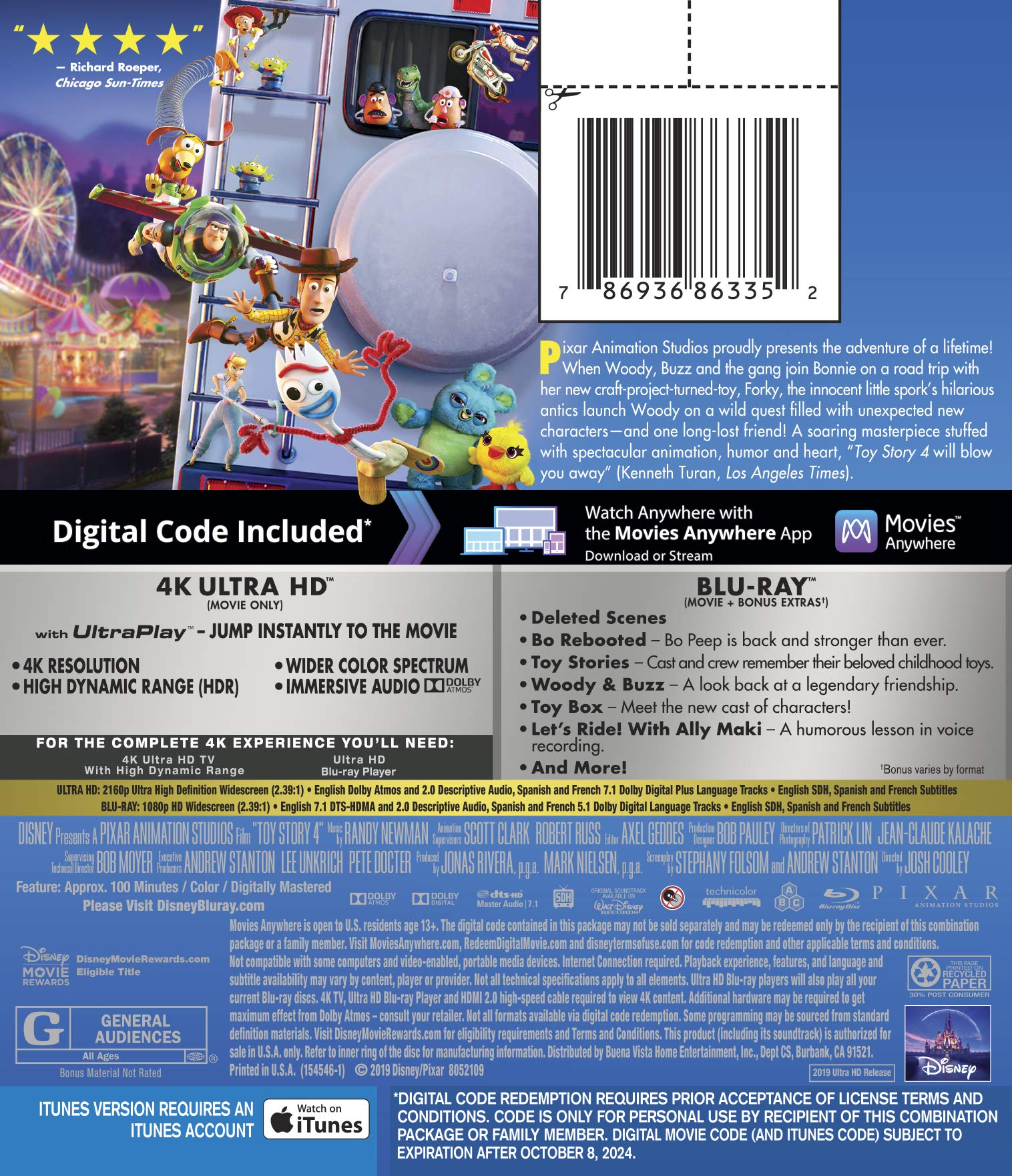 $8.40: Toy Story 4 (4K Ultra HD + Blu-Ray + Digital Code)