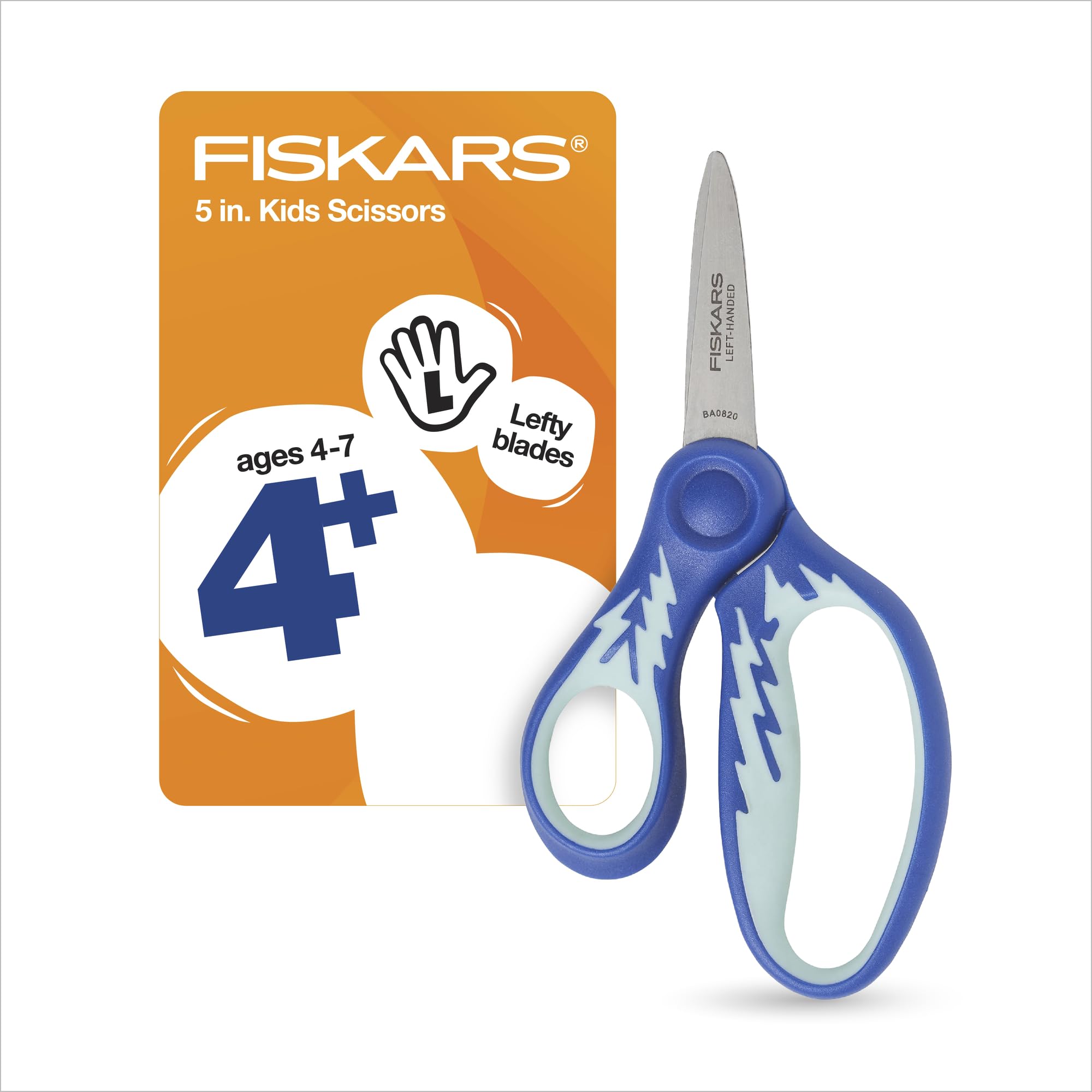 $1.89: Fiskars 5" Sotfgrip Left-Handed Pointed-Tip Scissors for Kids 4+