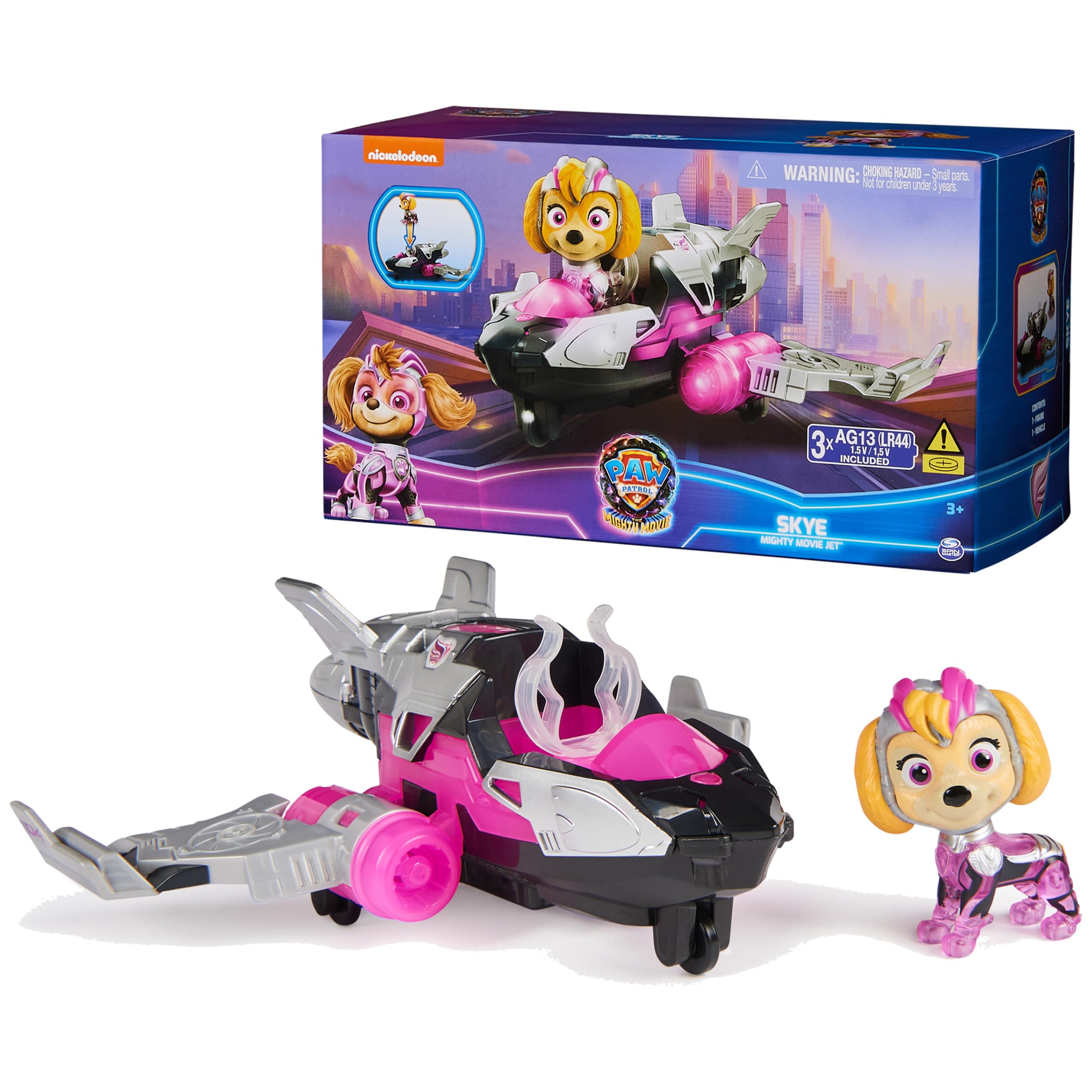 $11.99: Paw Patrol: The Mighty Movie, Airplane Toy with Skye Mighty Pups Action Figure