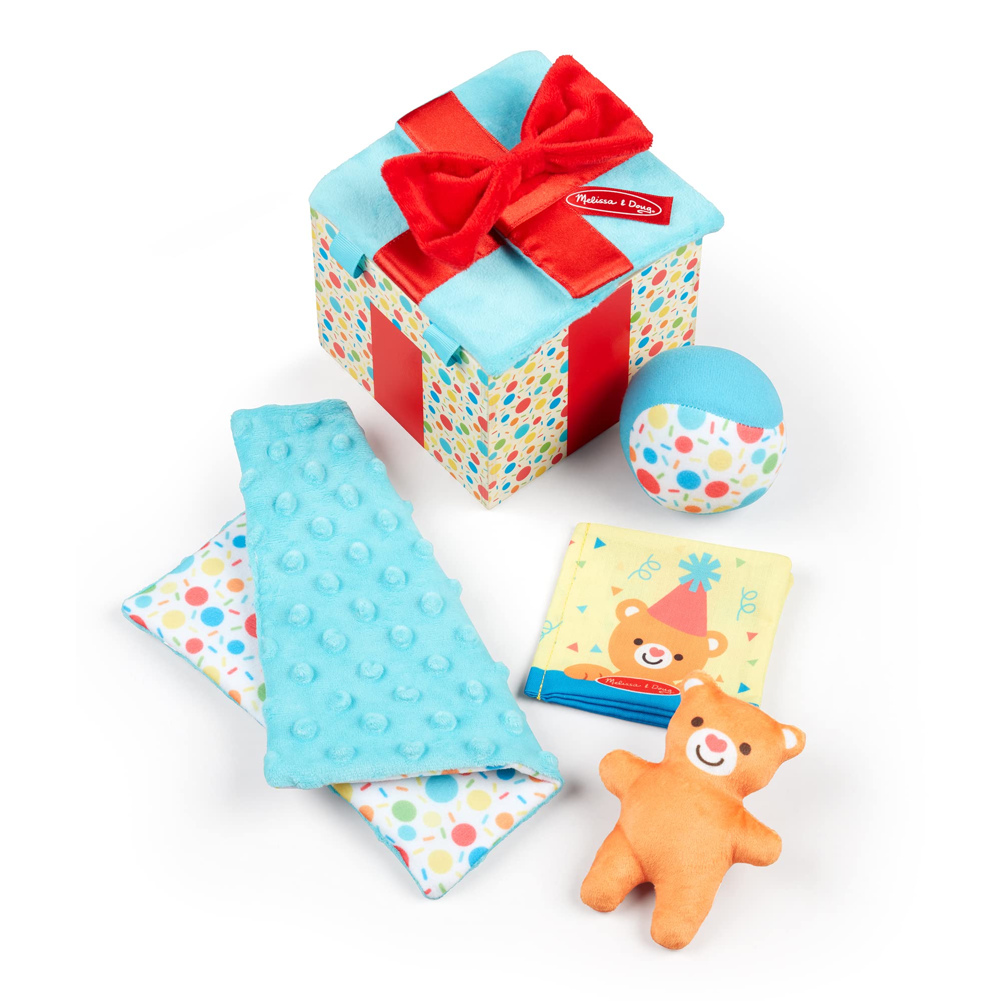 $5.99 (Prime Members): 5-Piece Melissa & Doug Wooden Baby Toy Surprise Gift Box