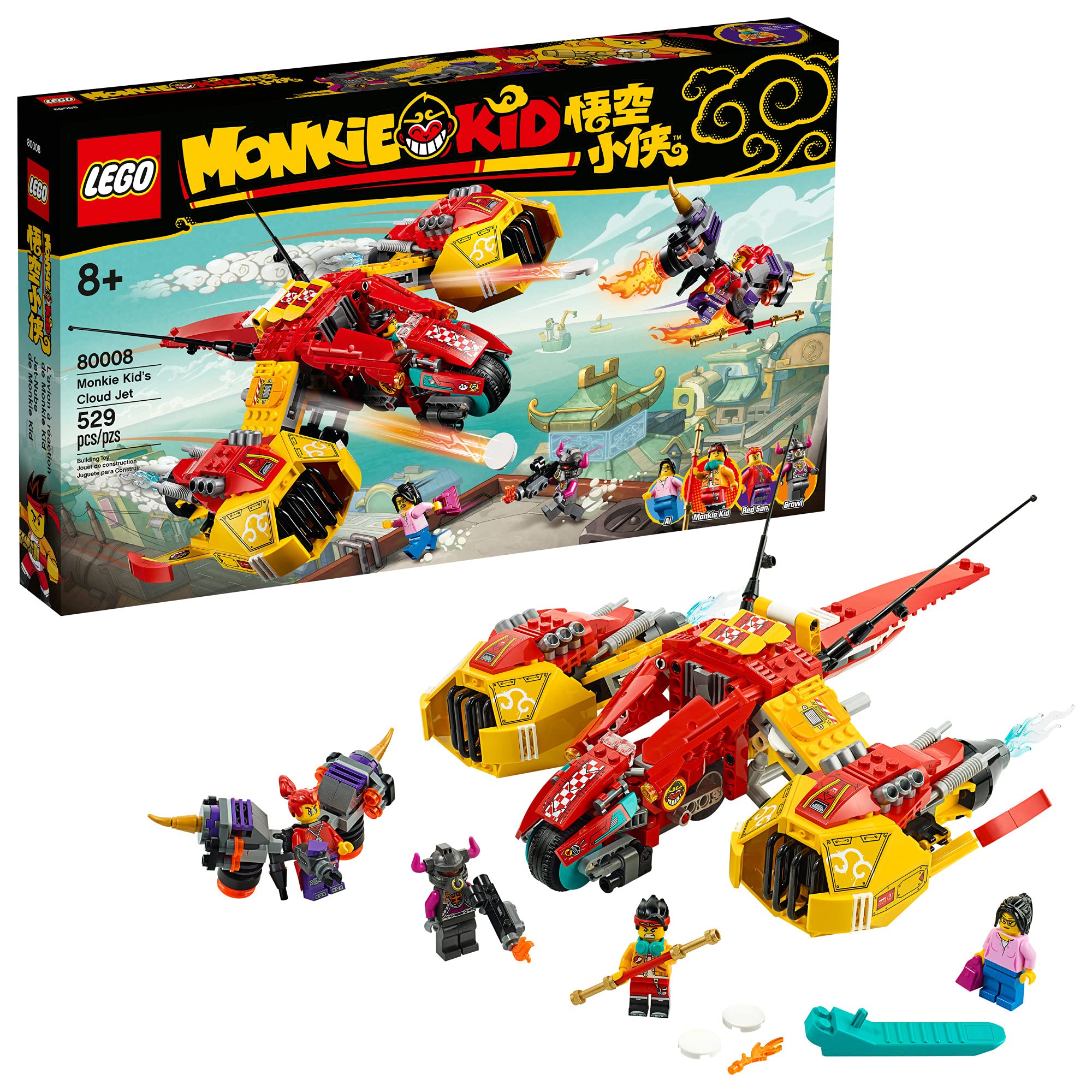 $41.99: LEGO Monkie Kid: Monkie Kid’s Cloud Jet 80008 Aircraft Toy Building Kit (529 Pieces) Amazon Exclusive