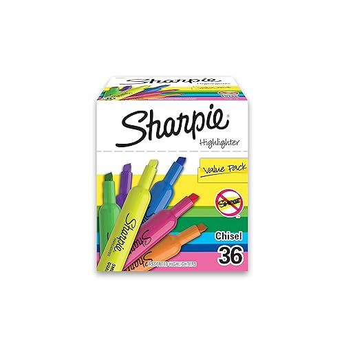 $8.81 /w S&S: SHARPIE Tank Highlighters, Chisel Tip, Assorted Color Highlighters, Value Pack, 36 Count