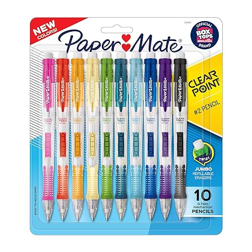 $12.72 /w S&S: Paper Mate Clearpoint Pencils, HB #2 Lead (0.7mm), Assorted Barrel Colors, 10 Count